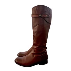 Frye Women’s Molly Button Tall Riding Boots - Brown Leather, Size 7B